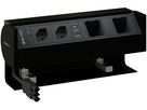 PRISMA Steckdoseneinheit schwarz 2x Typ 13 1x USB-A/C 2x Leer