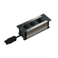 INTRO2.0 Steckdoseneinheit eloxiert 2x Schuko 1x Leermodul