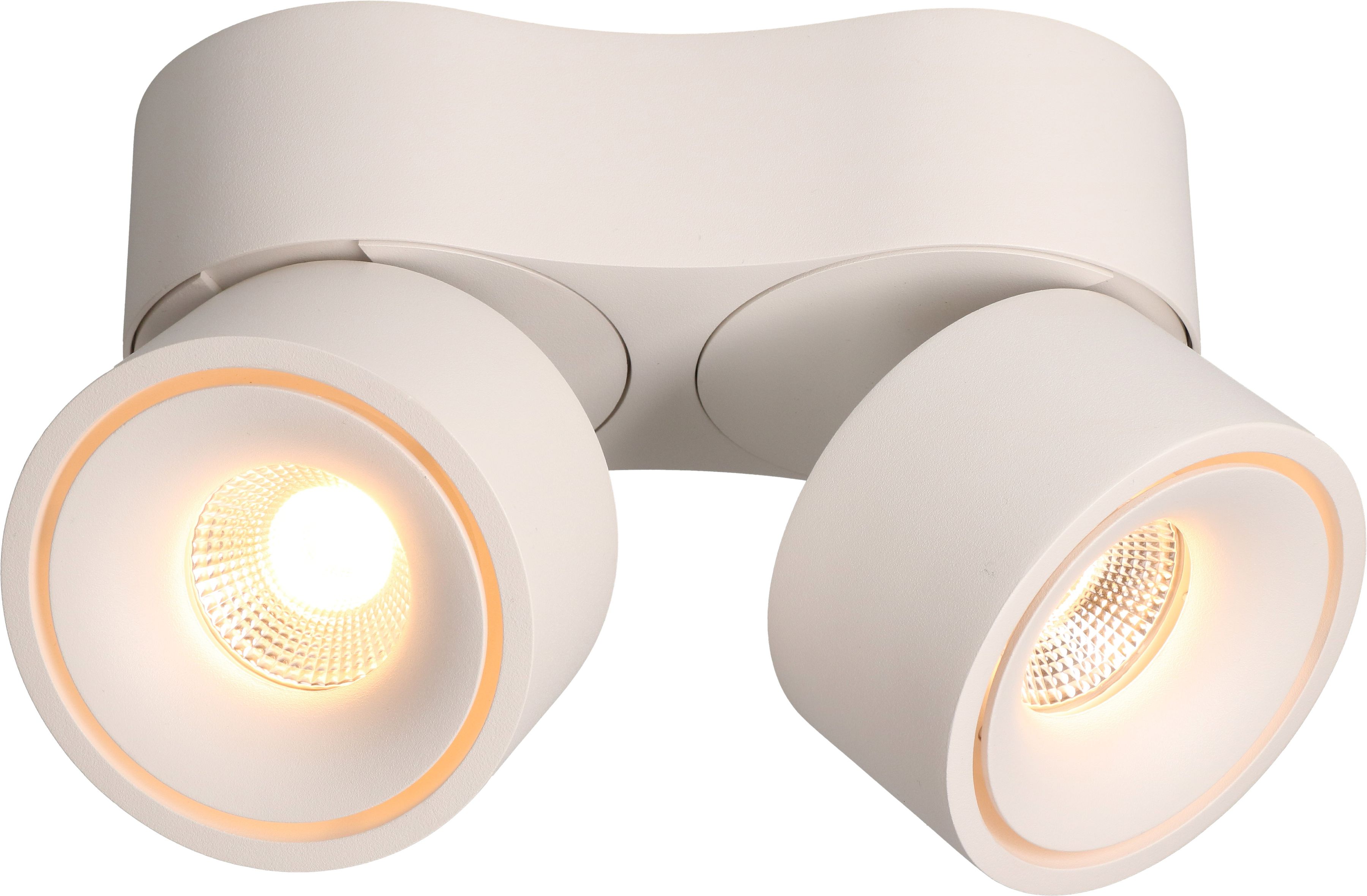 LED-Deckenspot DOUBLE SHINE matt weiss 3000K 2200lm 2x 36°