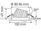 LED-Einbauspot elegance Alu gebürstet 3000K 900lm 38°