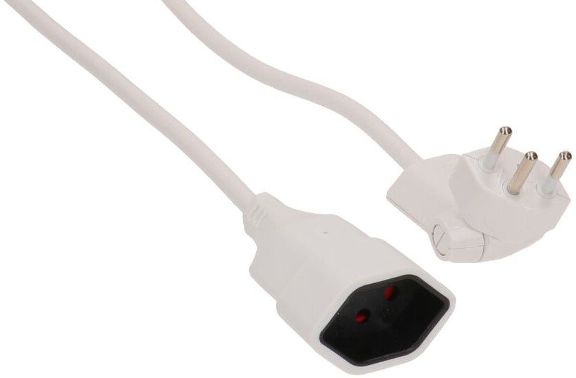 Rallonge TD H05VV-F3G1.0 1m blanc clip-clap type 12 / type 13