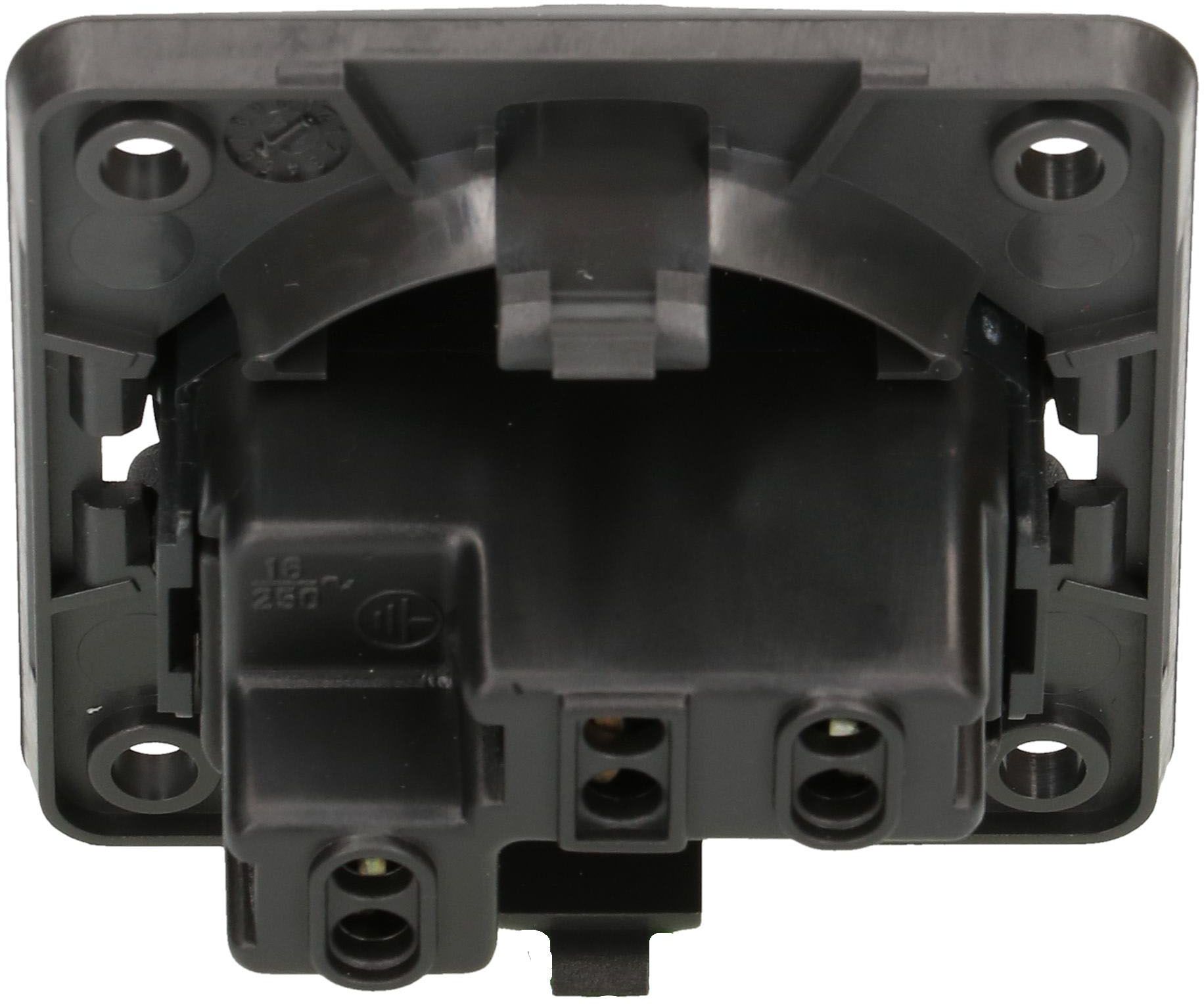 Steckdose 1x Typ L Apparat mit Frontplatte Berker Integro anth.
