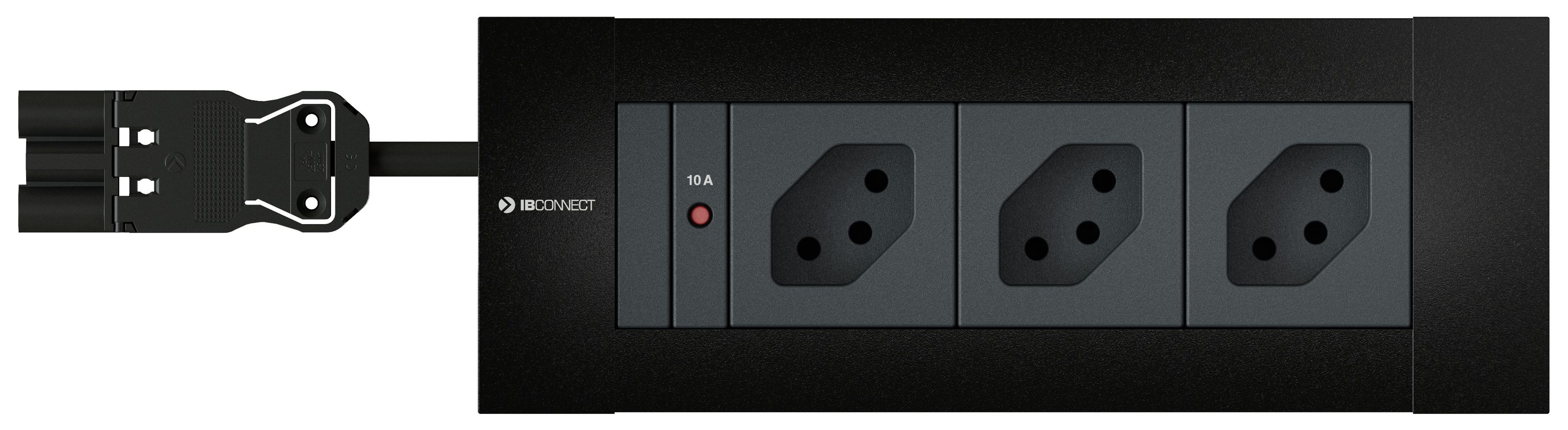 INTRO2.0 Steckdoseneinheit schwarz 3x Typ 13