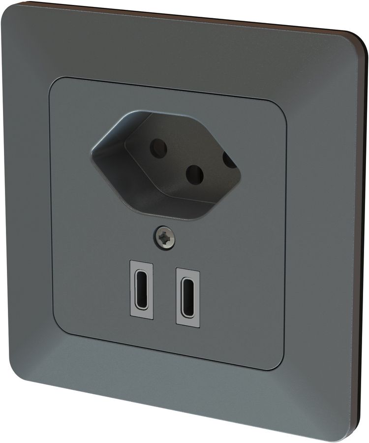 piccola combinazione tipo 13 / USB-C+C 20W INC priamos antracite