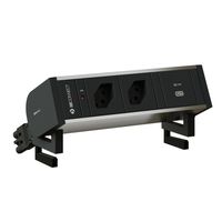SUPRA presa multipla anodizzato 2x tipo 13 1x USB-C 36W