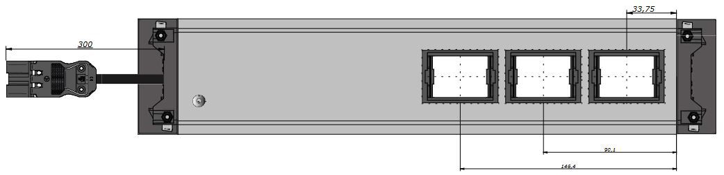 INTRO2.0 Steckdoseneinheit eloxiert 3x Typ 13 3x Leermodul