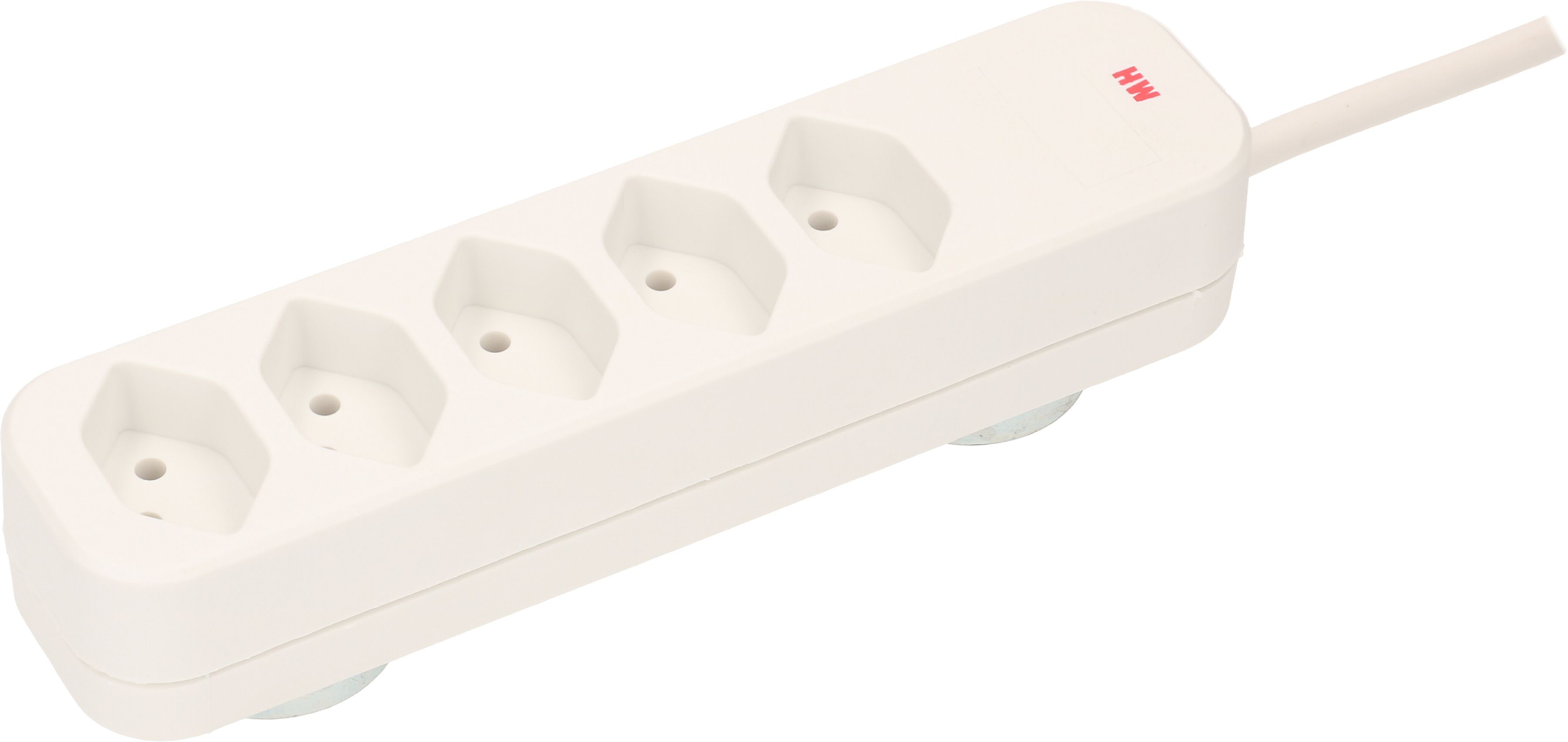 Steckdosenleiste Swiss Line 5x Typ 13 weiss Magnet