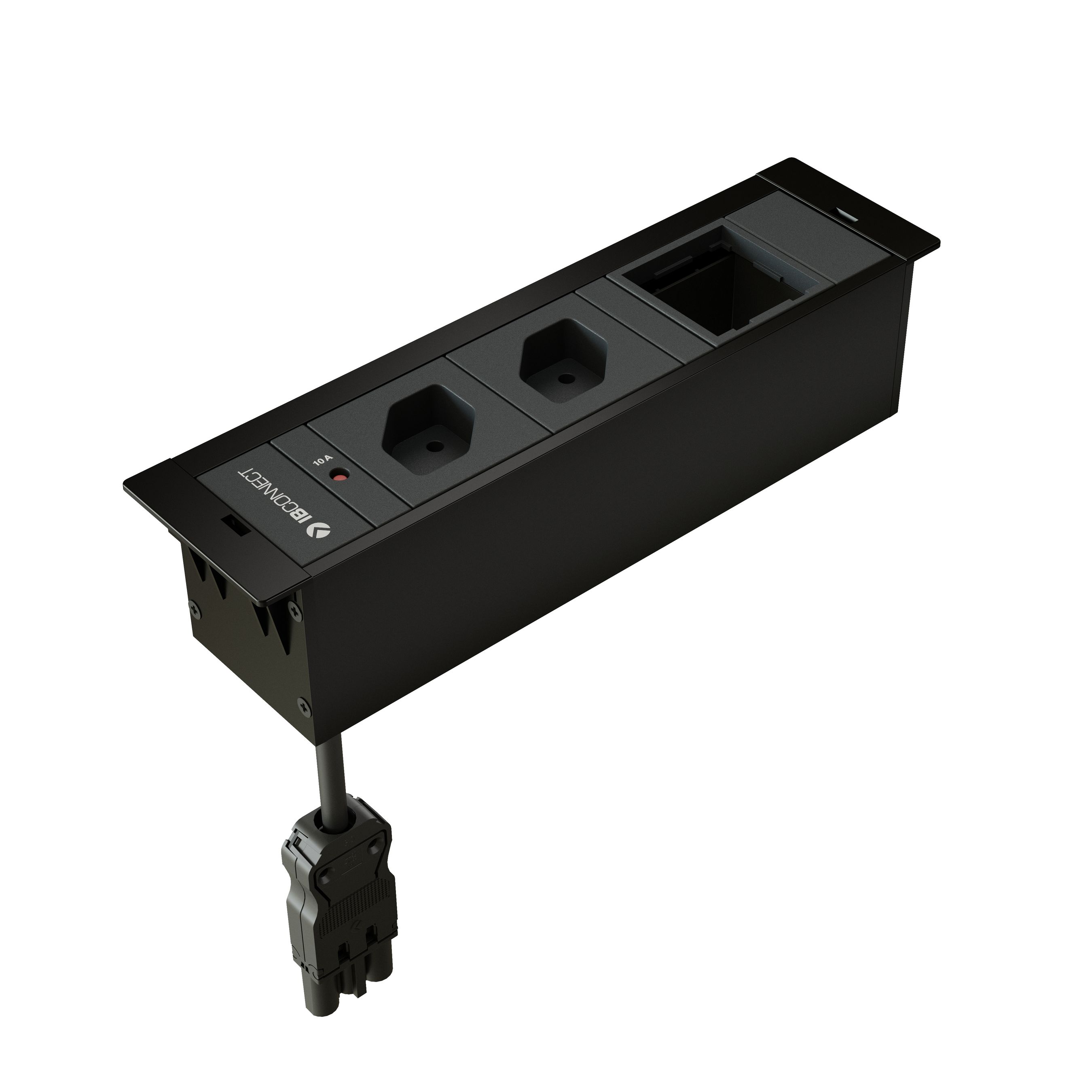 CUBOBOX Steckdoseneinheit schwarz S 3-fach 2x Typ 13 1x Leermodul