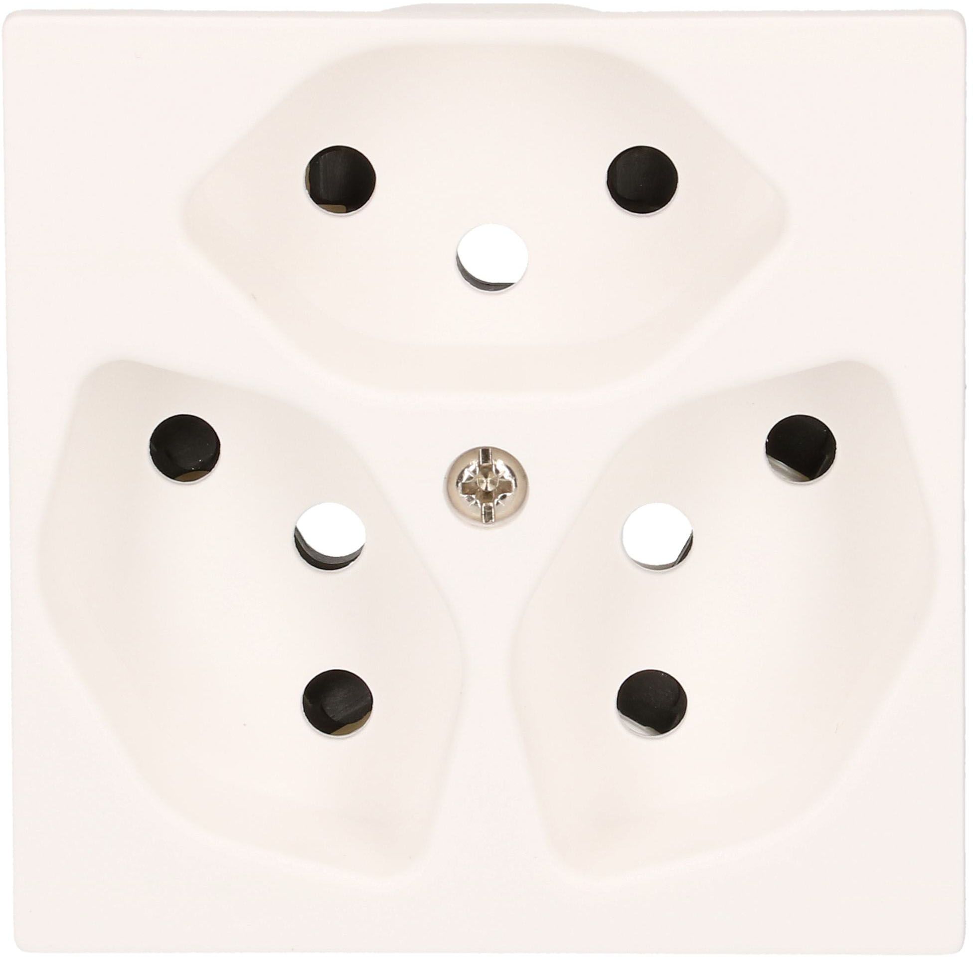 prise 3x type 13 plaque frontale BS Kallysto blanc