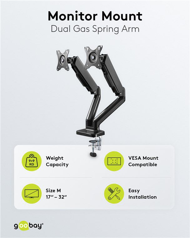 Doppel-Monitorhalterung mit Gasdruckfeder - MAX HAURI AG