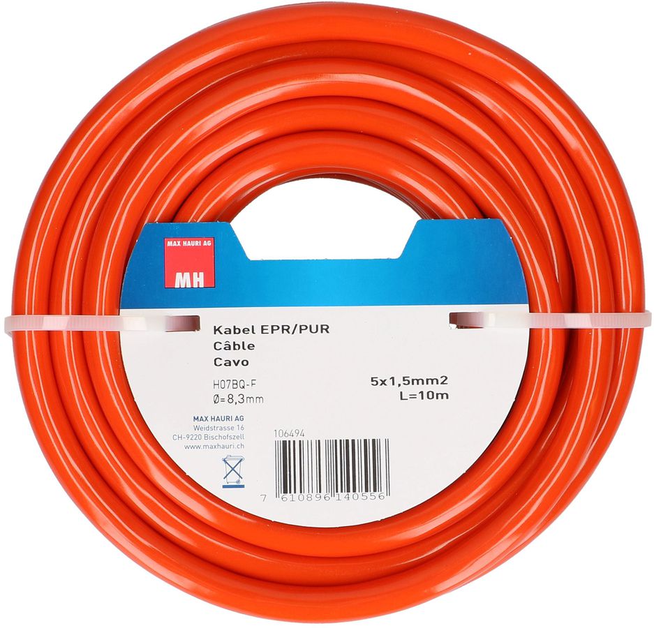 Kabel EPR/Pur 5x1,5mm2 orange L=10m