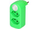 Adaptor 2x type 13 turnable switch fluo-green