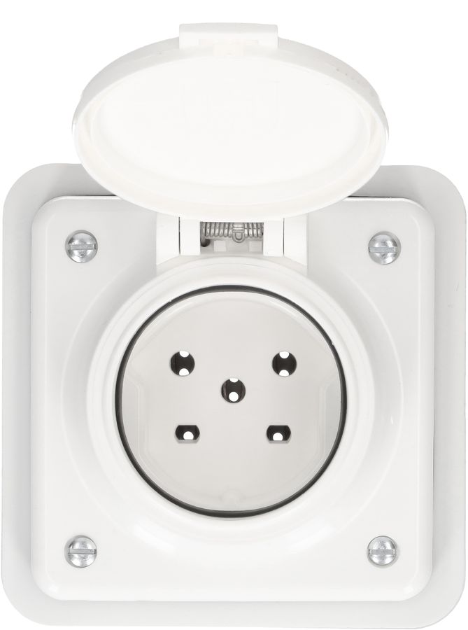 prise 1x type 15 ta.1x1 ENC Mica Nass IP55 blanc