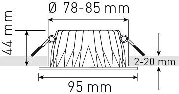 LED-Einbauspot MOON weiss 3000K 650lm 36°