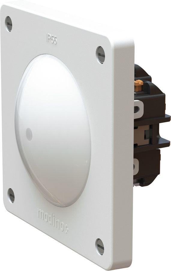 Druckschalter Schema 3 beleuchtet Einsatz +Frontset exo IP55 ws