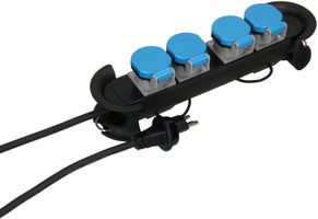 Steckdosenleiste Construct Line 4x Typ 23 IP55 schwarz/blau 5m