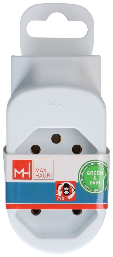 Abzweigstecker ADAPT 2+1x Typ 13 weiss drehbar Green+Fair