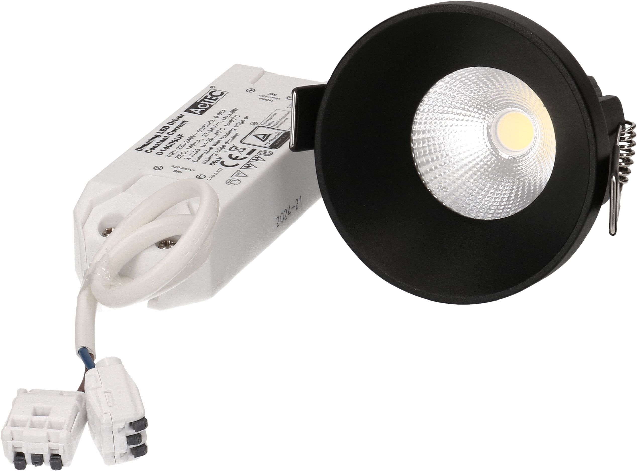 spot encastré à LED ATMA 68 noir 3000K 660lm 32°