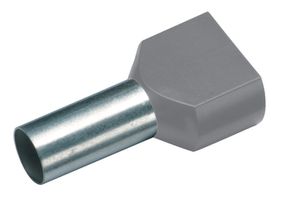 Cosse tubulaire à sertir jumelée isolée 2x0.75mm²/10mm gris