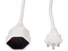 TD-Verlängerung H05VV-F3G1.0 2m weiss BS Typ 12 / Typ 13