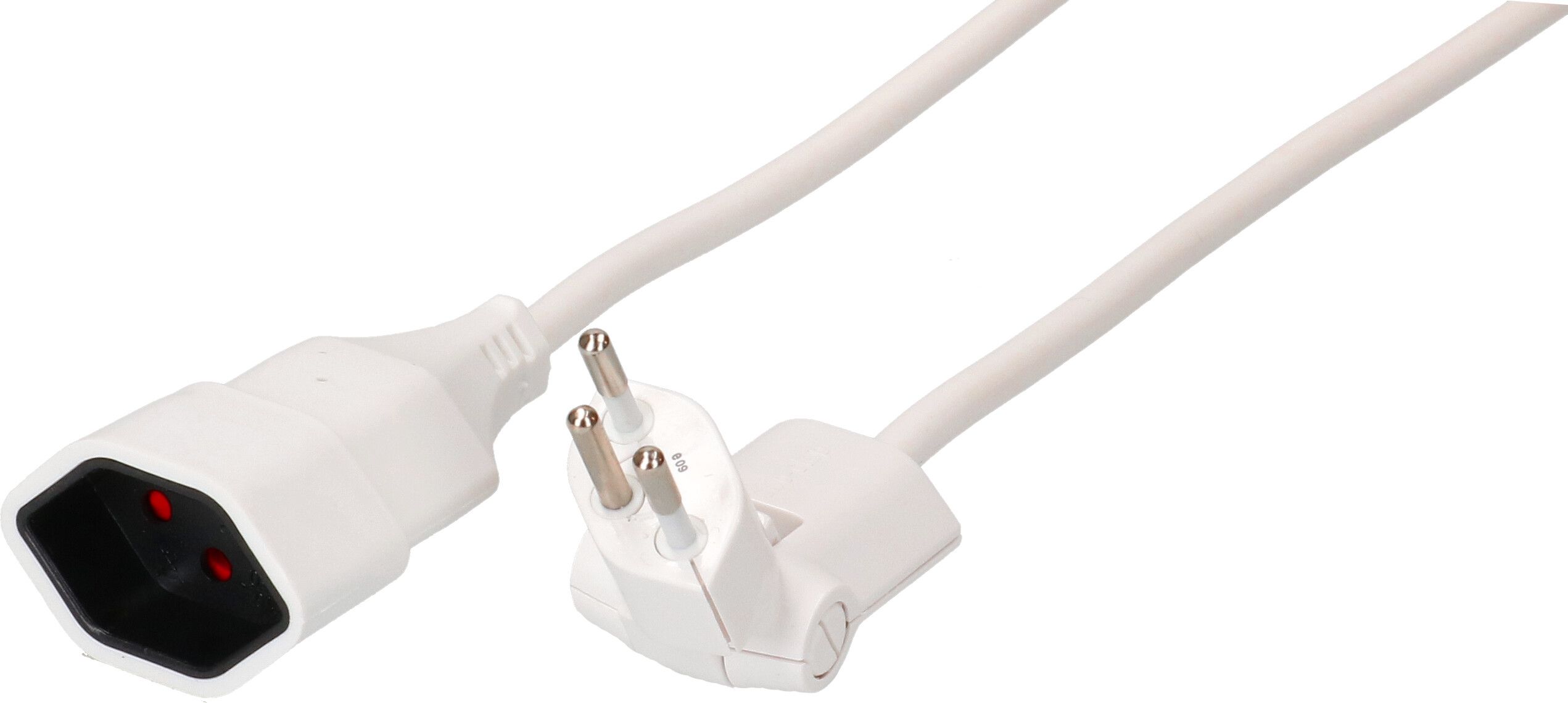 Rallonge TD H05VV-F3G1.0 5m blanc clip-clap BS type 12 / type 13