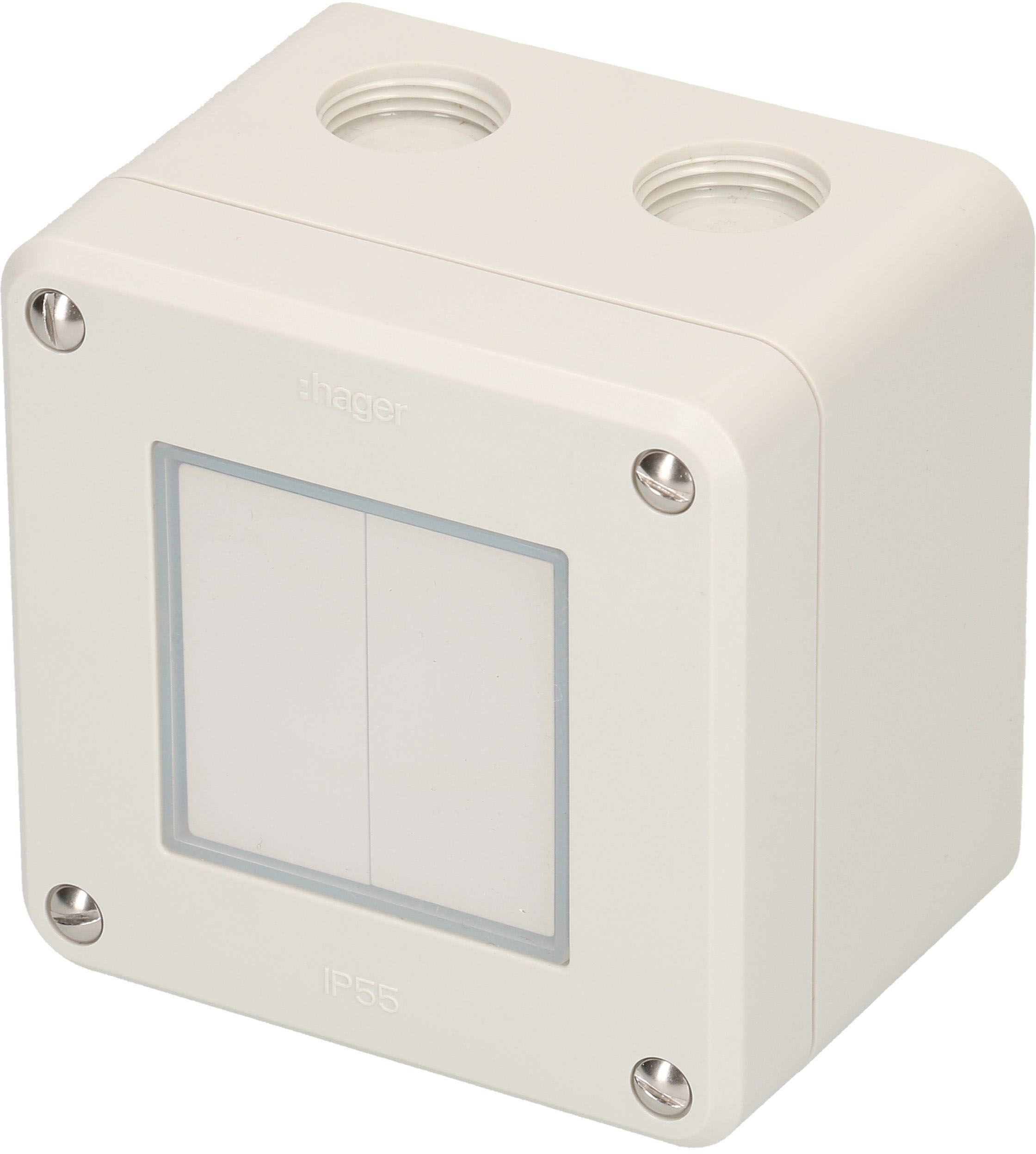 interrupteur à pous. double schéma 3+3 ta.1x1 AP Robusto IP55 gr