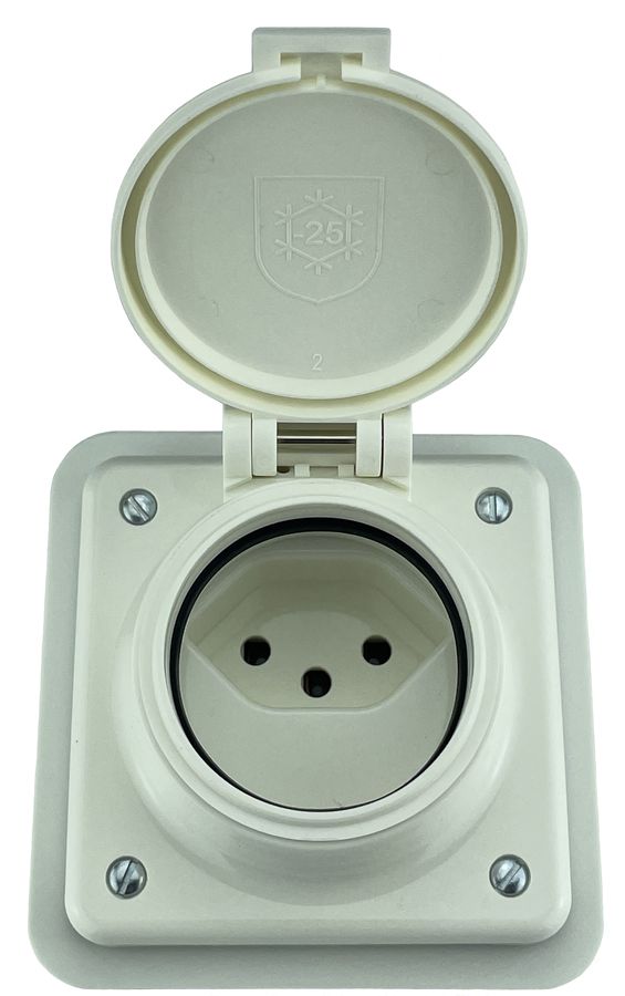 prise 1x type 13 ta.1x1 ENC Mica Nass IP55 blanc