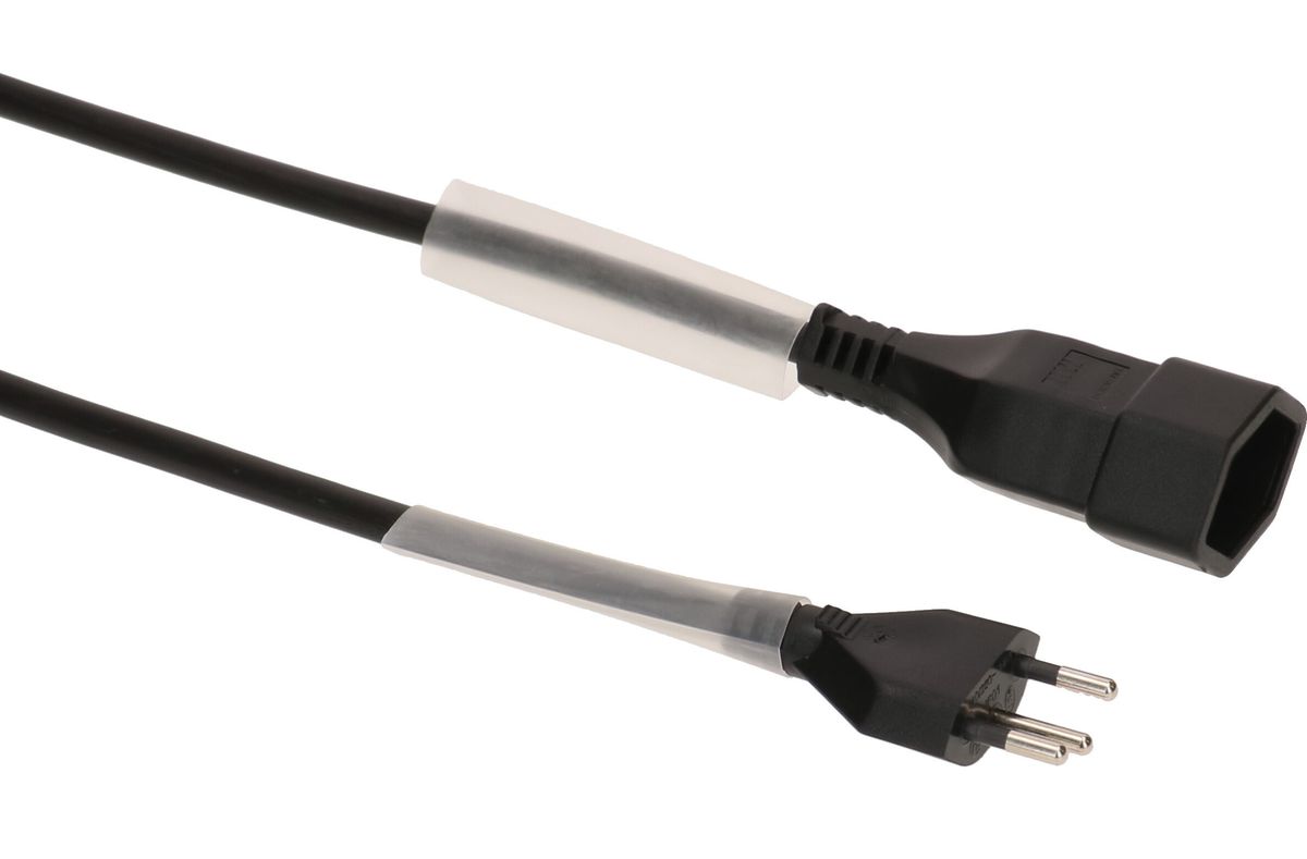 TD-Verlängerung H05VV-F3G1.5 3m schwarz Typ 12 / Typ 13