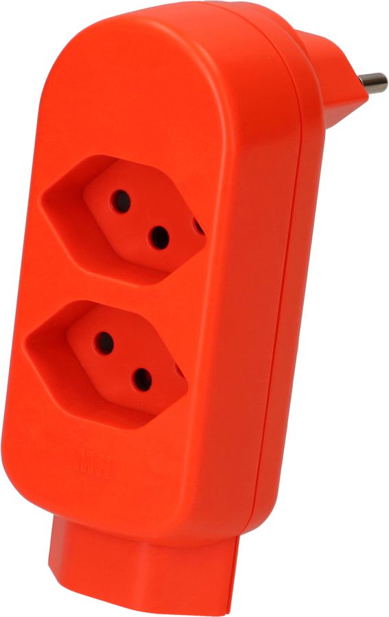 Multi adaptateur maxADAPTturn 2+1x type 13 orange fluo rot. BS