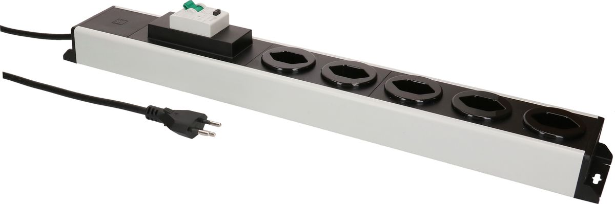 Steckdosenleiste Power Line 5x Typ 13 gr/sw FI 30mA / 10A 1.5m