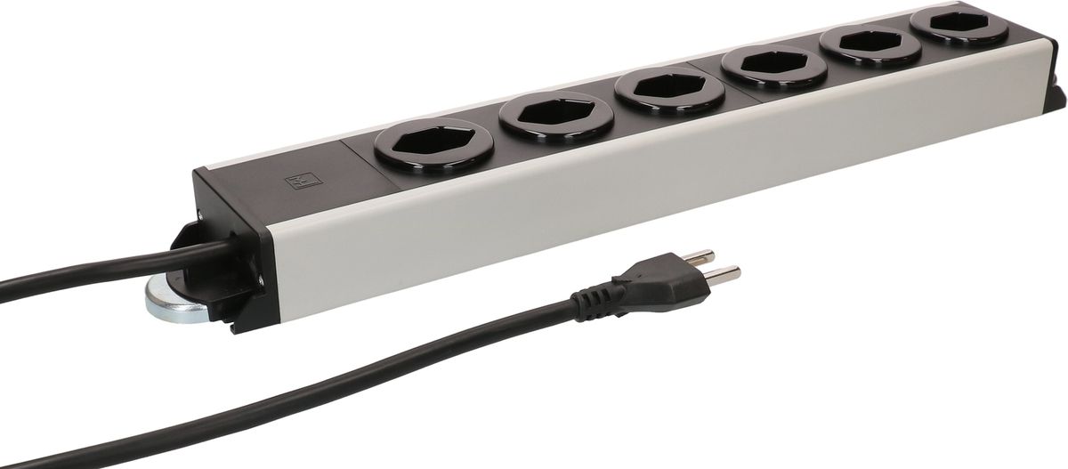 Steckdosenleiste Power Line 6x Typ 23 grau/schwarz 1.5m Magnet