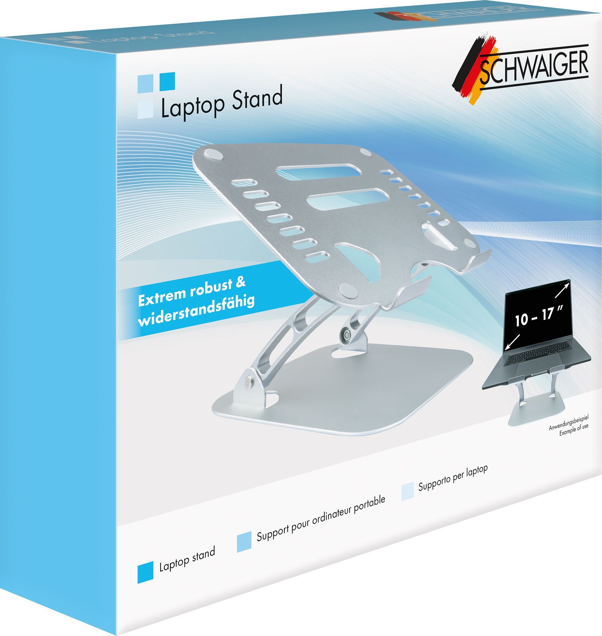 Xlayer Halterung für Laptop faltbar, aluminium, grau - SECOMP AG
