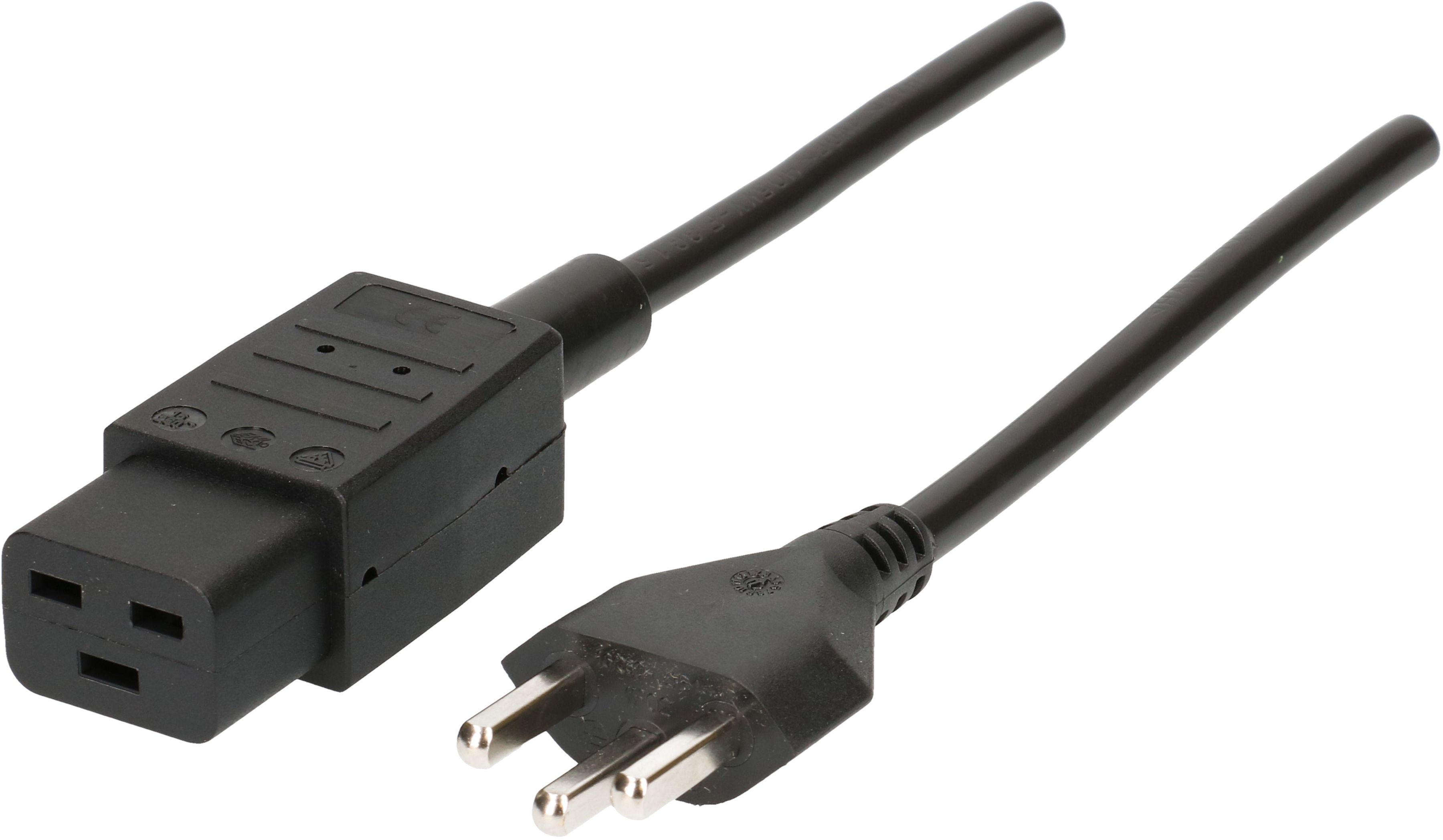 câble d'appareil TD H05VV-F3G1.5 3m noir type 23/C19
