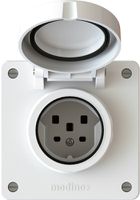 prise 1x type 25 insert avec set frontal exo IP55 blanc