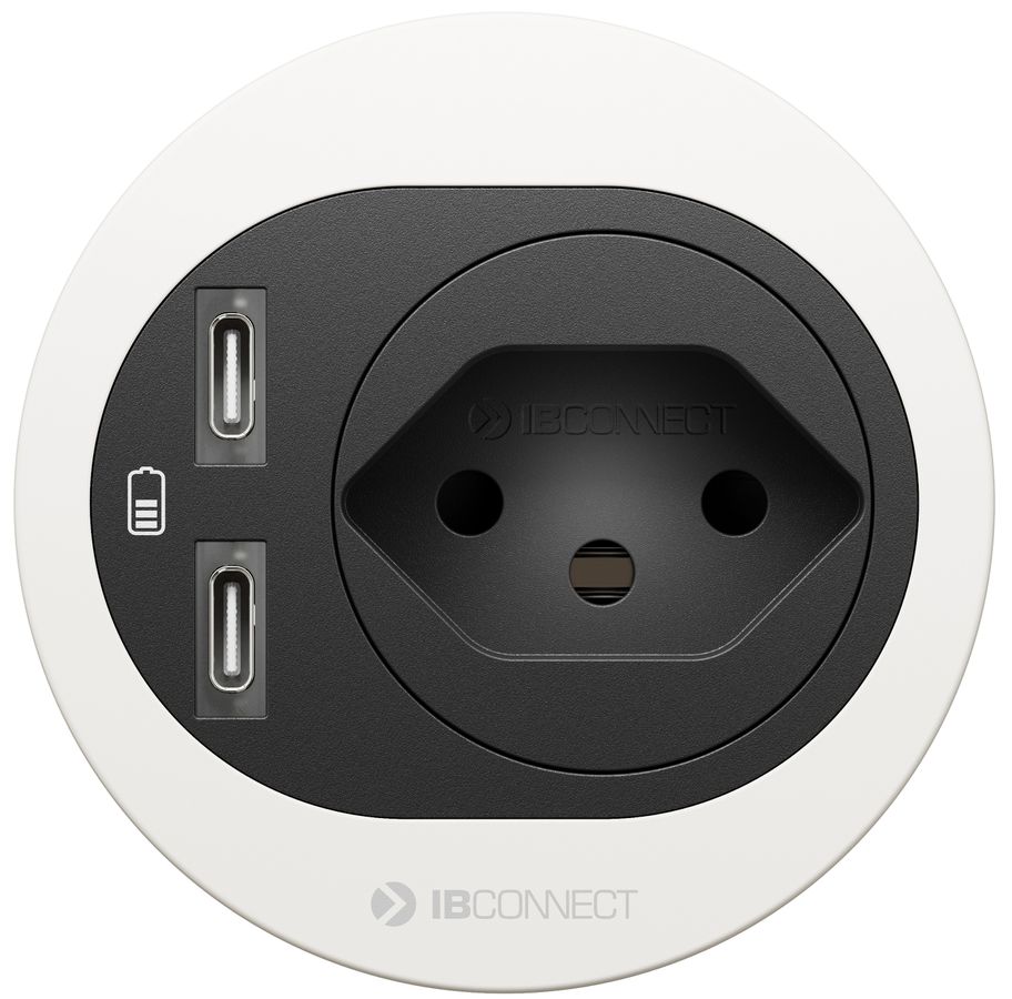 ATOM Steckdoseneinheit weiss 1x Typ 13 2x USB-C