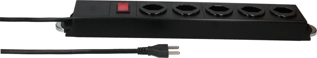 multipresa Power Line 5x tipo 23 nero/nero interrut. 1.5m magnete