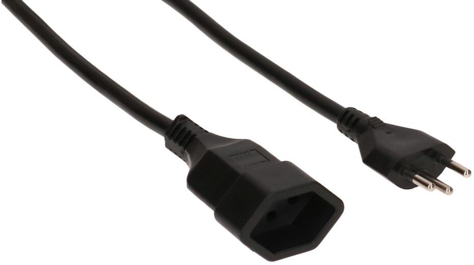 TD-Verlängerung H05VV-F3G1.5 3m schwarz Typ 12 / Typ 13