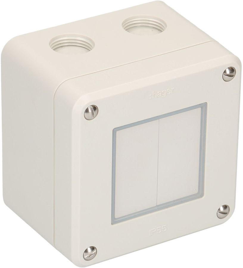 interrupteur à pous. double schéma 3+3 ta.1x1 AP Robusto IP55 gr