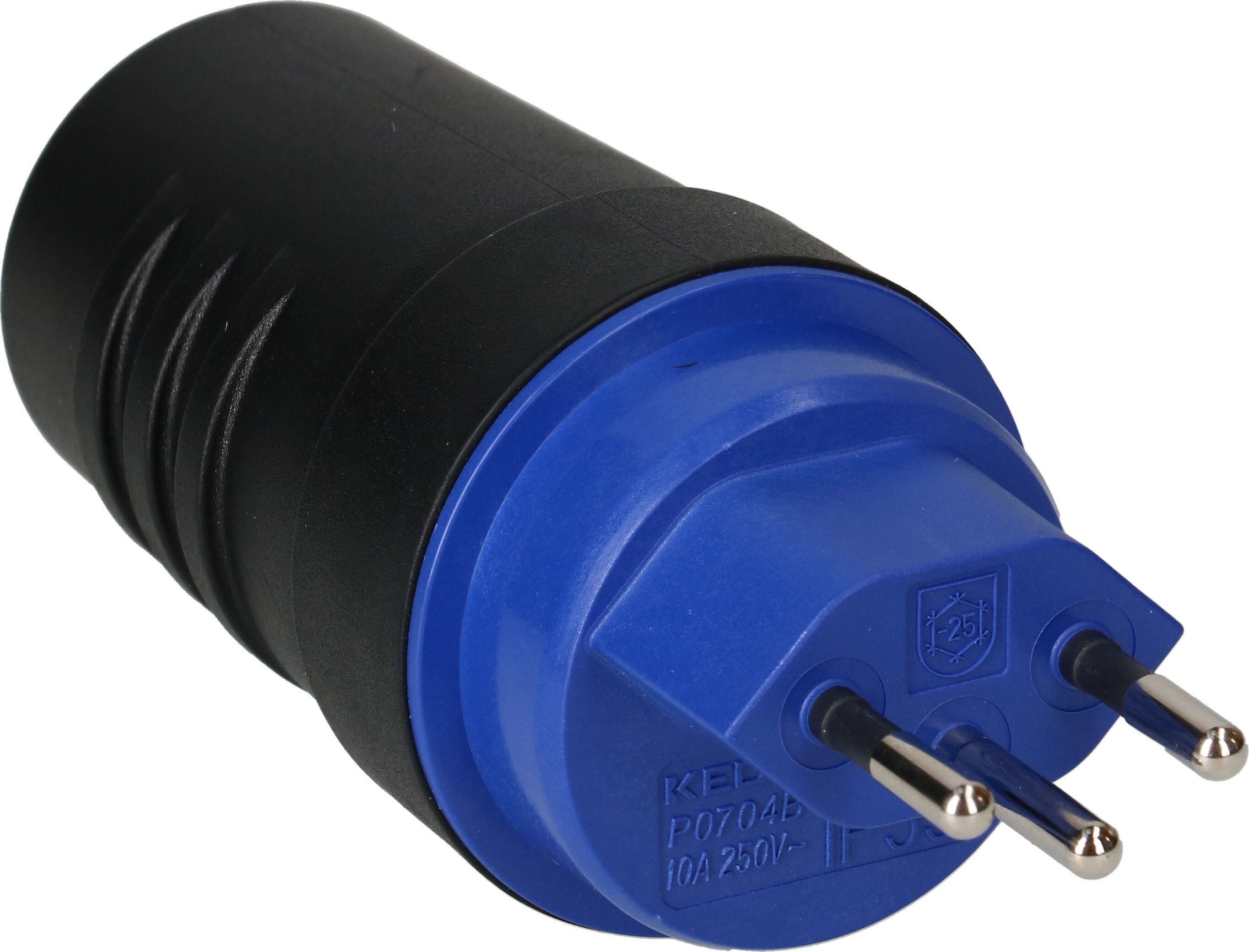 fiche type 13 3 pôles noir/bleu IP55