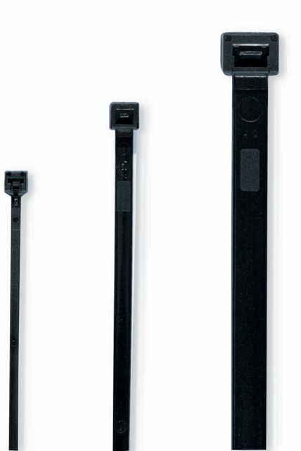 Colliers de câblage rési.aux UV 4.5x360mm faisceau 5-101mm noir