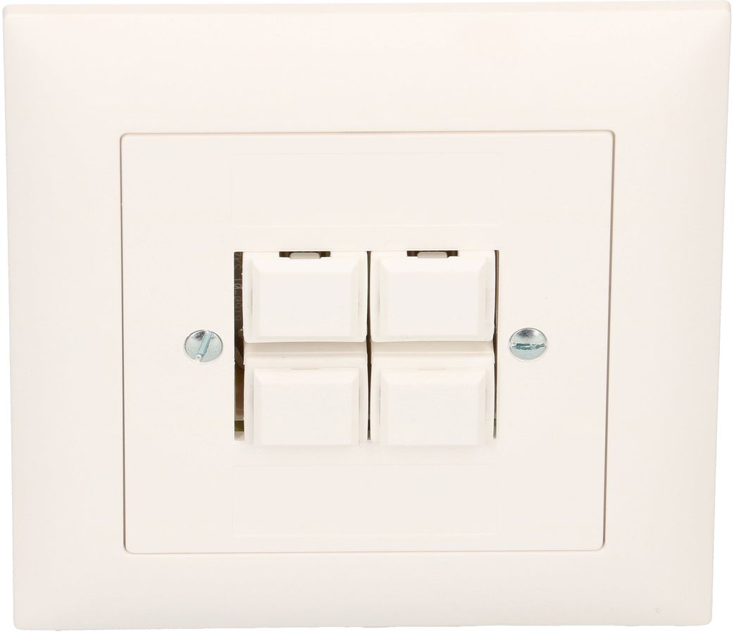 Telefon/Netzwerk 4xRJ45 Kat. 5e UP EdizioDue weiss