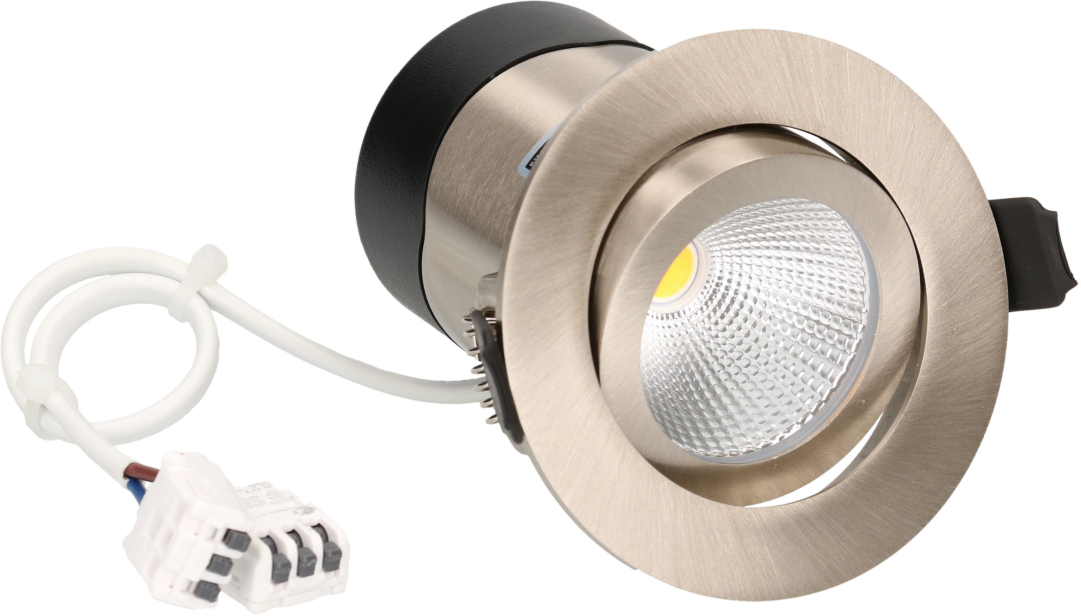 LED-Einbauspot DISC 230 Nickel gebürstet 3000K 570lm 36°