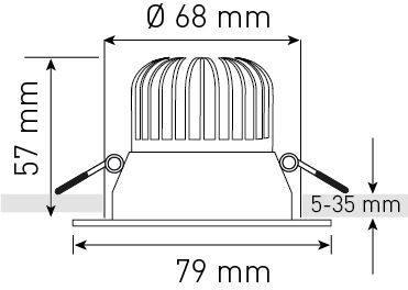LED-Einbauspot ATMO 68 weiss 3000K 700lm 36°