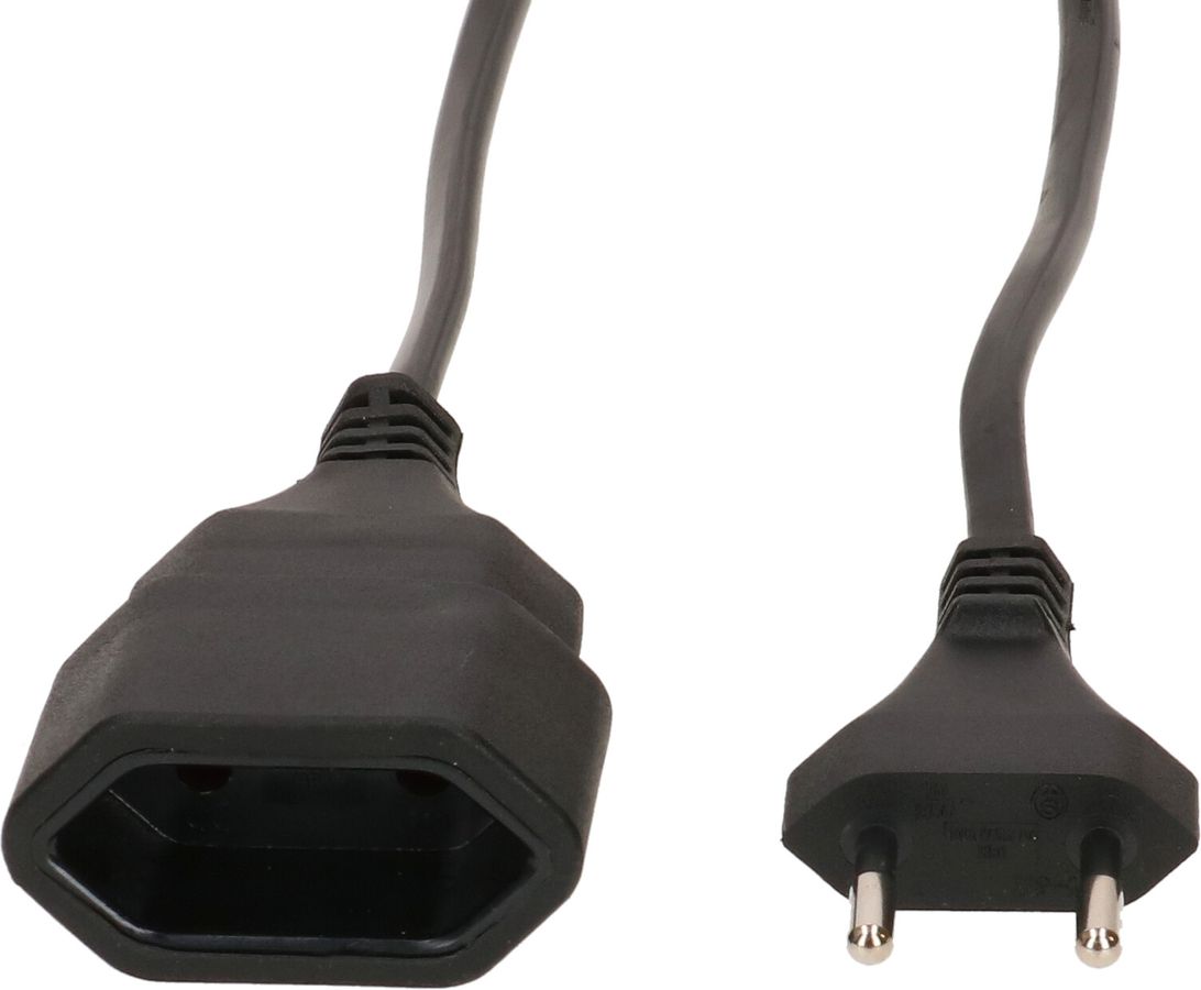 TDF-Verlängerung H05VVH2-F2X1.0 3m schwarz BS Typ 11 / Typ 11