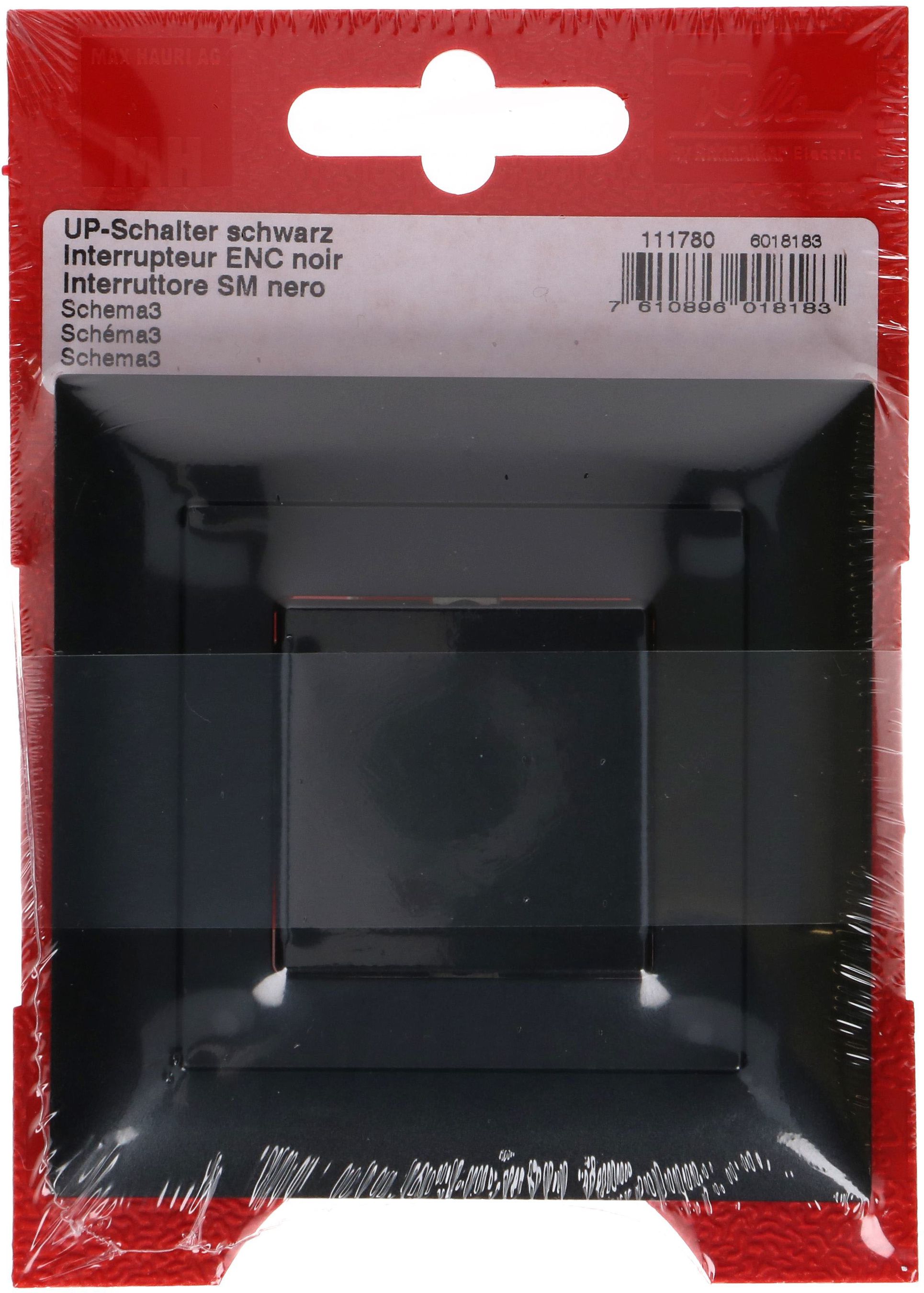 Druckschalter Schema 3 Gr.1x1 UP EdizioDue schwarz