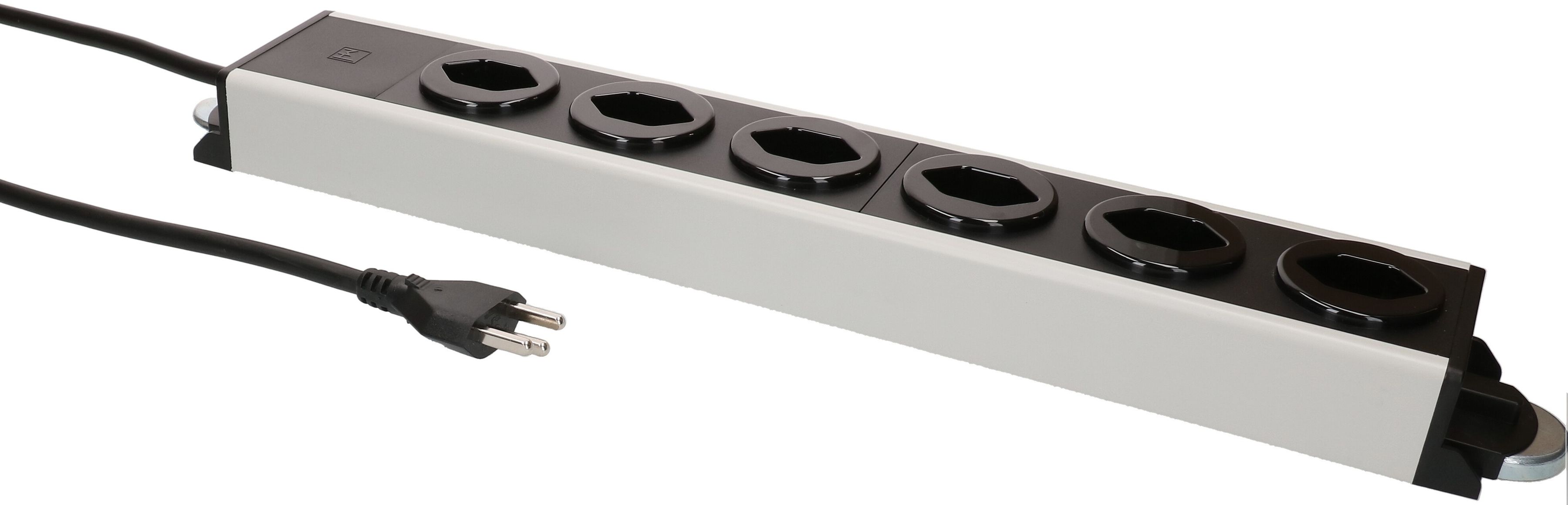 Steckdosenleiste Power Line 6x Typ 23 grau/schwarz 1.5m Magnet