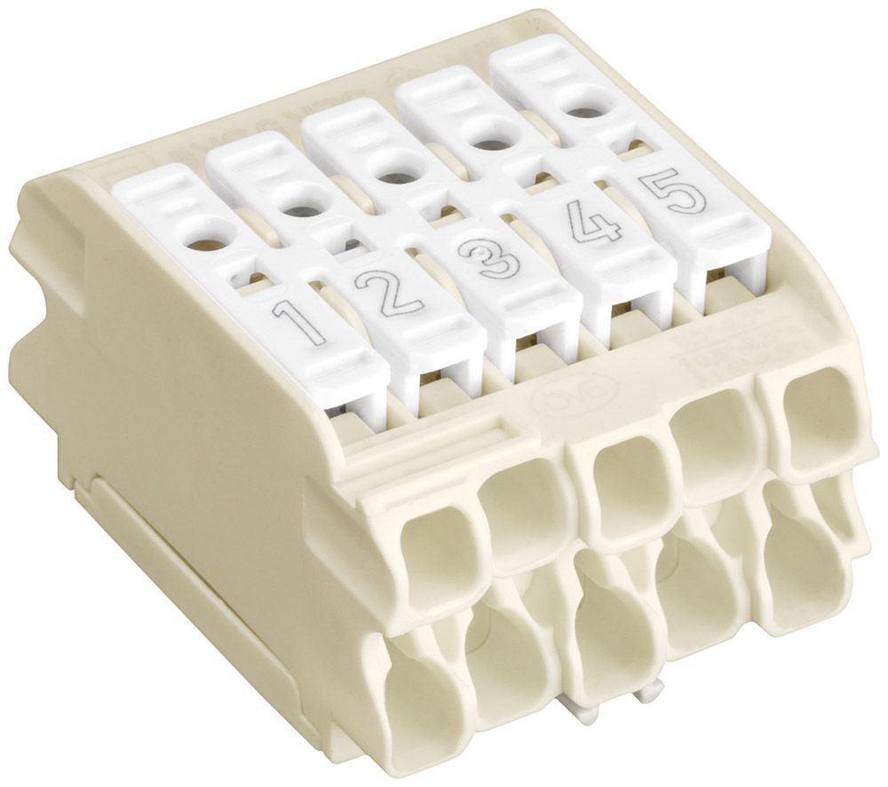 Leuchtenanschlussklemme SLK5/5 mit Beschriftung