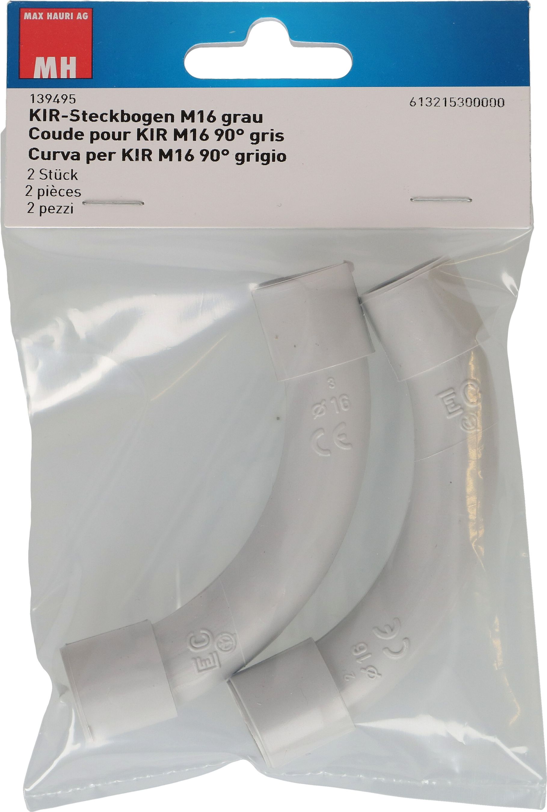 arco a innesto TIT M16 90° grigio / 2 pezzi