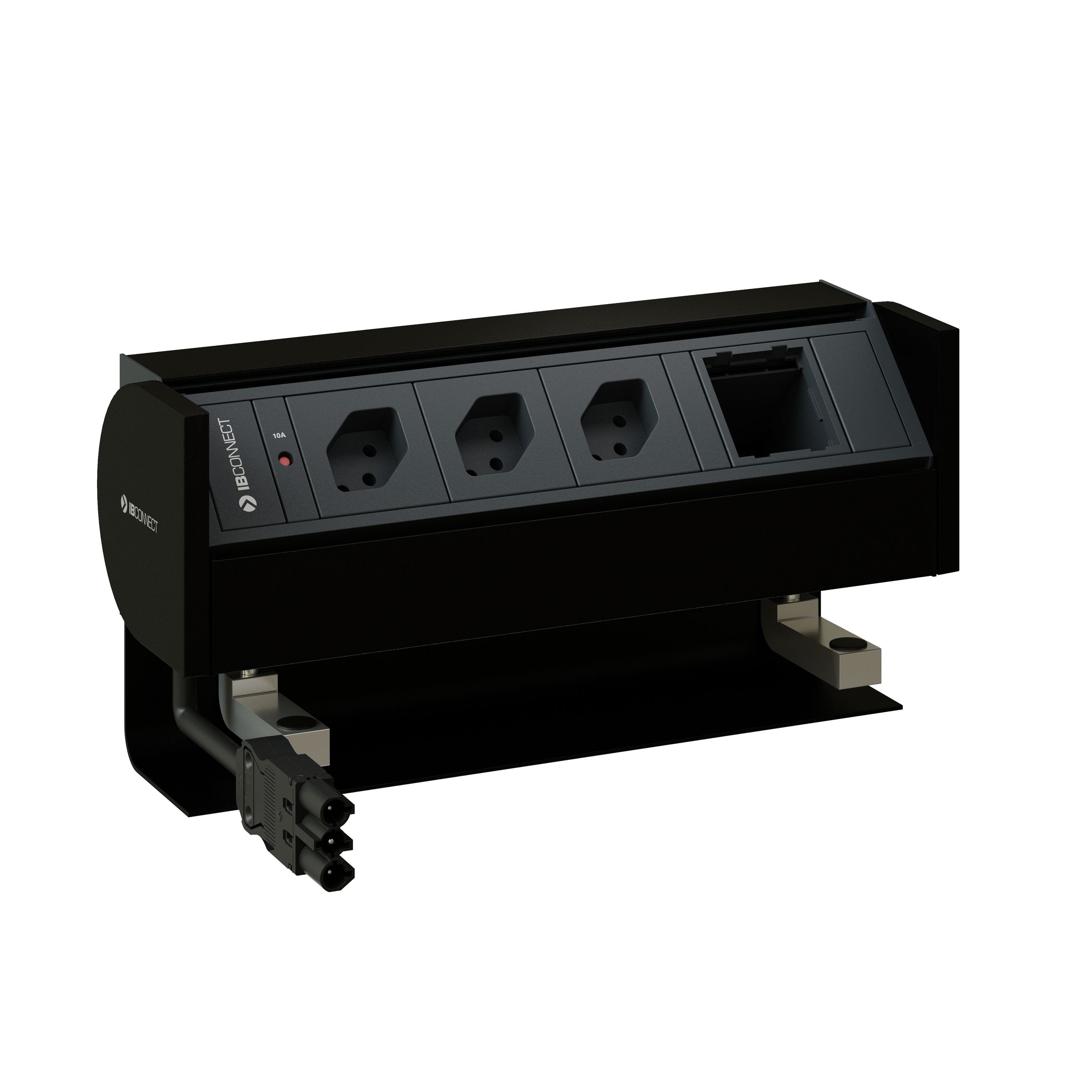 PRISMA bloc multiprise noir 3x type 13 1x module vide