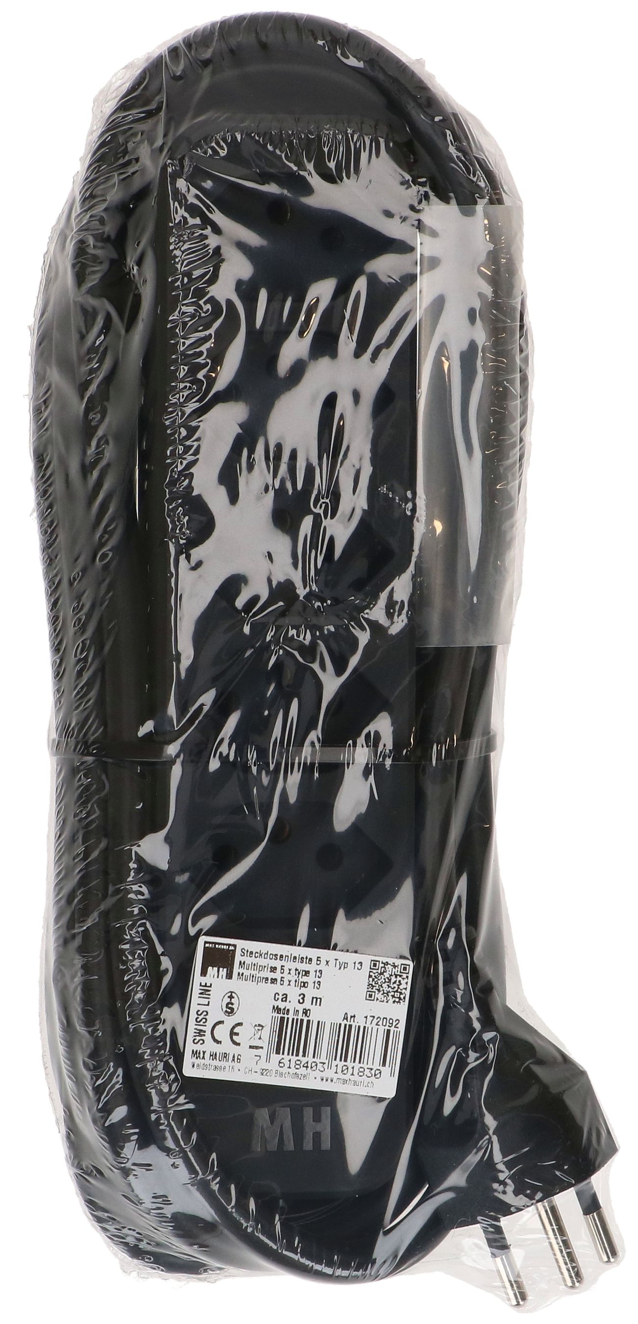 Steckdosenleiste Swiss Line 5x Typ13 schwarz